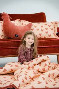 Patura pentru copii La Millou Heartbeat Pink L 110x140 cm