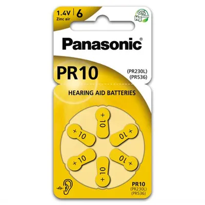 Baterii aparat auditiv Zinc-Aer 10 PR71, 6 Buc. Panasonic
