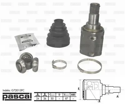Cap planetara stanga spre cutia de viteze (24z 26z 50mm) TOYOTA AVENSIS 2.0 2.0D intre 2003-2008