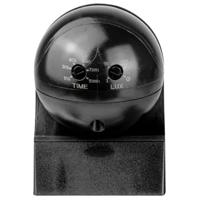 Detector de miscare infrarosu, negru, aparent 230V, 50Hz, 180°, max. 12m, 10s-15min, 3-2000lux, IP44