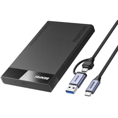 Rack Benfei pentru HDD / SSD SATA 2.5inch, USB-A / USB-C, Negru