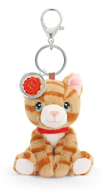 Breloc de pluș Keel Toys Keeleco – Pisicuță roșie, 12 cm