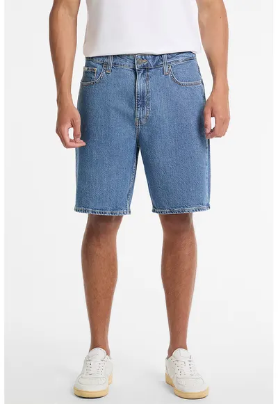 Blugi scurti din denim cu buzunare - Albastru