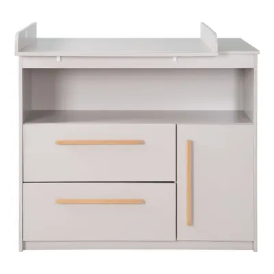 Comodă de copii gri deschis cu masă de schimbat 107x98x75 cm Lea – Roba