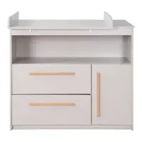 Comodă de copii gri deschis cu masă de schimbat 107x98x75 cm Lea – Roba