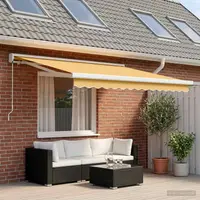 vidaXL Copertină retractabilă Nisipiu 450 × 300 cm Pânză și Aluminiu