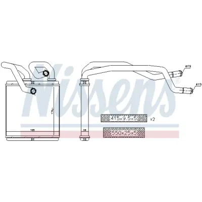 Schimbator caldura, incalzire habitaclu NISSENS 72216