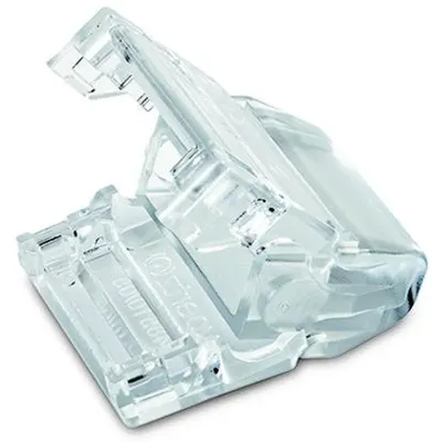 Flat cable end cover; plastic; for flat cable 5 x 2.5 mm²; transparent