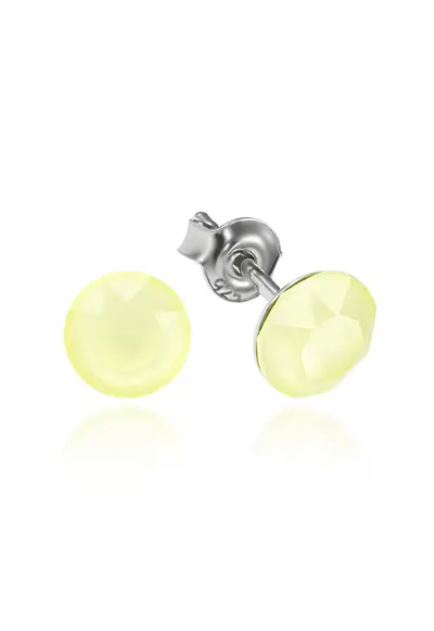 Cercei Argint 925 placat cu rodiu cu cristale Swarovski® Xirius 6mm - Galben
