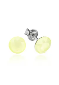 Cercei Argint 925 placat cu rodiu cu cristale Swarovski® Xirius 6mm - Galben