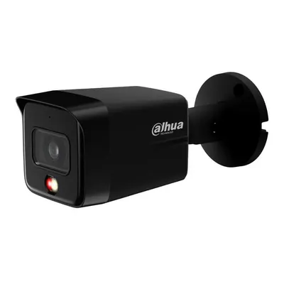 Camera supraveghere IP exterior cu iluminare duala Dahua Smart Dual Light IPC-HFW1639TC-A-IL-0280B-S6-BLACK, 6 MP, 2.8 mm, IR/lumina alba 30 m, detectie persoane, microfon, PoE, neagra
