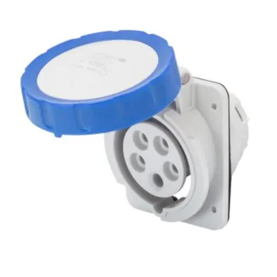 Priza industriala incastrata 10° HP - IP66/IP67 - 3P+E 16A 200-250V 50/60HZ - BLUE - 9H - Strangere cu surub