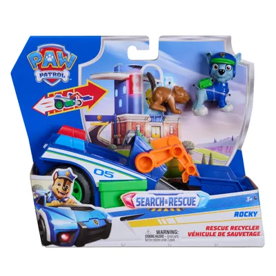 Set de joaca vehicul si figurine, Paw Patrol, Search and Rescue Recycler, Rocky, 20156333