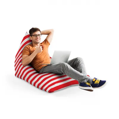 Fotoliu Puf Bean Bag tip Lounge Regular stripes red