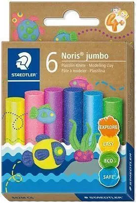 Plastilină Staedtler Noris Jumbo - 6 piese, strălucitoare
