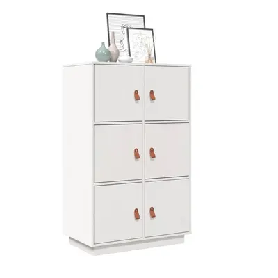 vidaXL Dulap înalt, alb, 67x40x108,5 cm, lemn masiv de pin