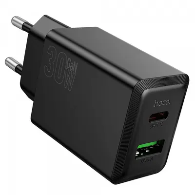 Incarcator Retea HOCO N71, 30W, 3A, 1 x USB-A - 1 x USB-C, Negru
