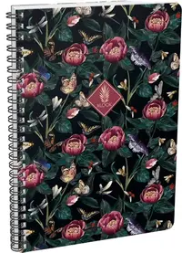 Caiet cu spiră Lizzy Card Xrcise Look - Peonies, A4,pătrate mici