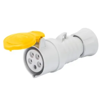 Priza industriala mobila HP - IP44/IP54 - 2P+E 32A 100-130V 50/60HZ - YELLOW - 4H - FAST WIRING