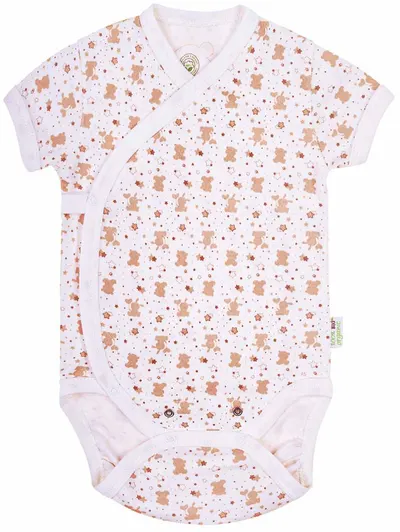 Body cu mânecă scurtă Bio Baby - Bumbac organic, 74 cm, 6-9 luni