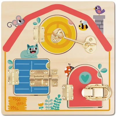 Tooky Toy Active Board - Casă cu încuietori