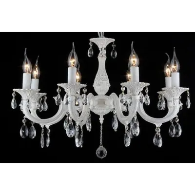 Candelabru Pietra ,8 becuri dulie E14, 230V,D.68cm, H.47 cm,Alb