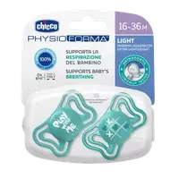 Suzete din silicon pentru copii 16-36 luni PhysioForma Light Glow Bleu, 2 bucati, Chicco