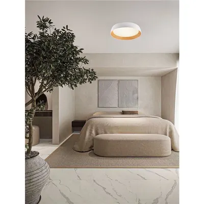 Plafoniera SIGI Nisipiu Alb & Lemn colour Aluminiu, Metal & Acrylic Triac Dimabil LED 50W 220-240V 4201Lm 3000K IP20