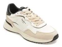 Pantofi sport PEPE JEANS albi, MS60022, din material textil
