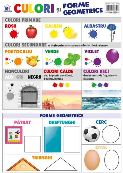 Planșă - Culori și forme geometrice - Paperback - ***