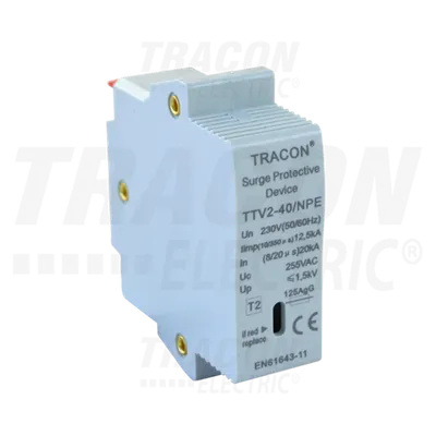 Element modular, descarcator de supratensiune, AC, clasa 2 TTV2-40-N/PE-M 230 V, 50 Hz, 20/40 kA (8/20 us), N/PE