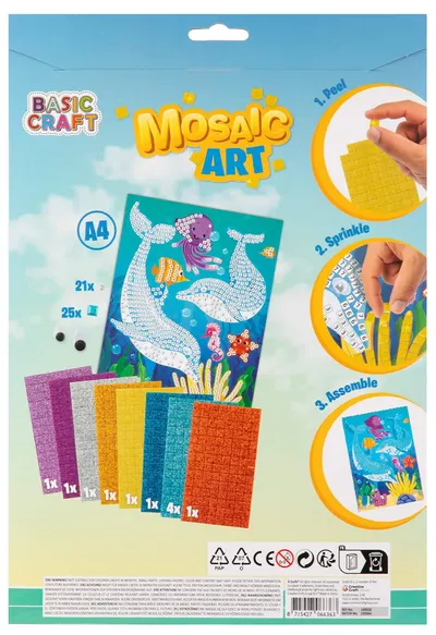 Set de mozaic cu mărgele Grafix - Dolphin, A4