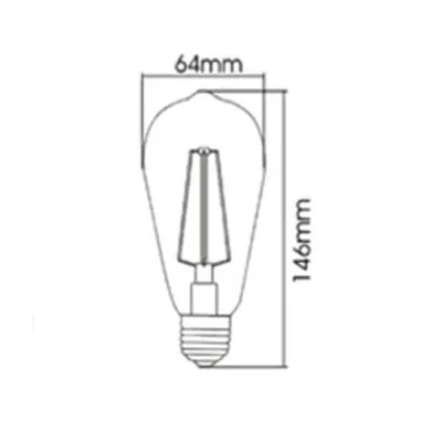 Sursa de iluminat, bec FILAMENT ST64 DİMMABLE 6W E27 ADVANCE 2200K