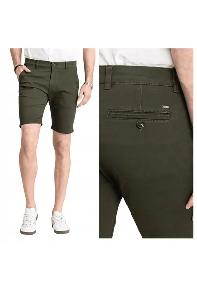 Pantaloni Scurti Barbati - Gerry Chino Shorts - Albastru Croi: Regular Fit - Albastru - Verde masliniu