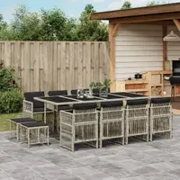 Gossi set mobilier de gradina cu perne 13 piese gri deschis poliratan
