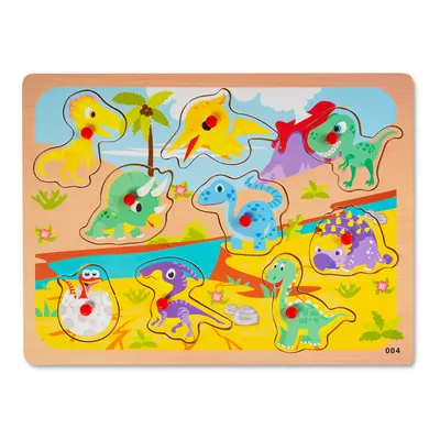 Puzzle din Lemn cu Dinozauri