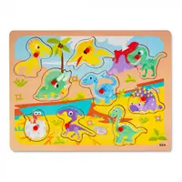 Puzzle din Lemn cu Dinozauri