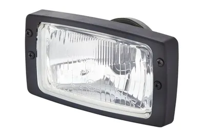 Farul universal Dreapta Stanga (H4, 12V, latime 182mm, inaltime 102mm, adancime: 94mm, transparent, plastic, negru) potrivit FENDT 200, 300, 500 01.74