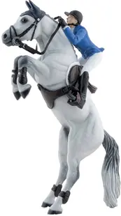 Figurină Papo Horses, Foals and Ponies - Jockey cu cal, Penelope și Maylord