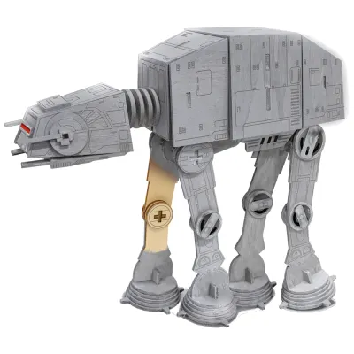 Macheta de Asamblat Wood WorX - Star Wars - AT-AT Walker cu 90+ piese din lemn + vopsea, pensula si adeziv inclus