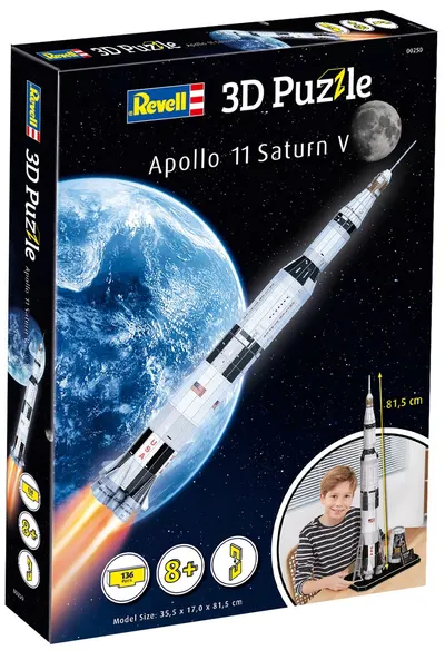 Puzzle 3D Revell din 136 piese - Apollo 11 Saturn V