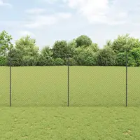 vidaXL Gard de sarma cu stalp 10 x 1,6 m Oțel cu strat de PVC Gri