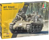 Model asamblabil Italeri Moderne: Trenuri - Vehicul de artilerie autopropulsat american M7 Priest, 1 figura
