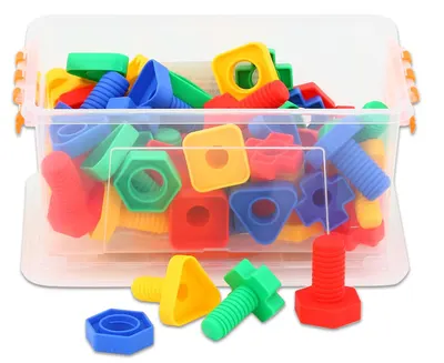 Set de construcție cu 64 de șuruburi și piulițe