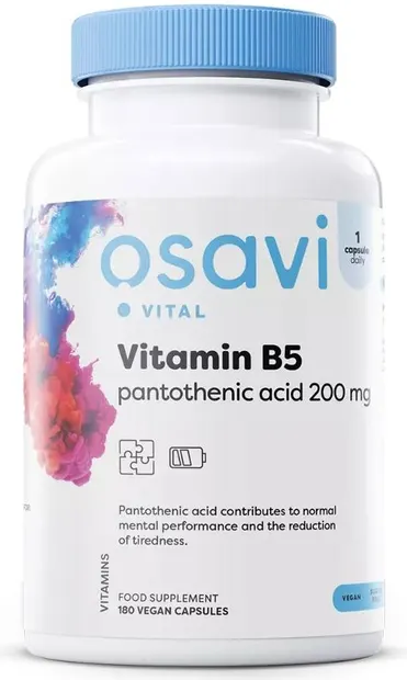 Vitamin B5, 200 mg, 180 capsule, Osavi