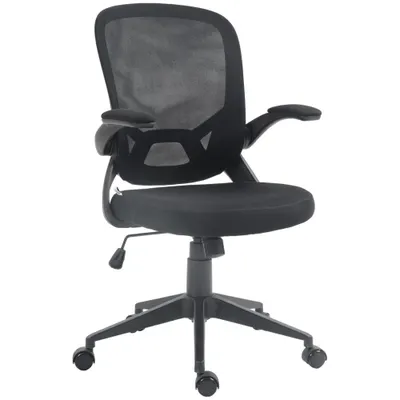 HOMCOM Scaun de Birou Ergonomic cu Înălțime Reglabilă, Scaun de Birou cu Balansoar și Țesătură Respirabilă, 59x58x96-106 cm, Negru | Aosom Romania