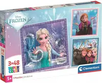 Puzzle pentru copii Clementoni din 3 x 48 piese - Regatul de gheață
