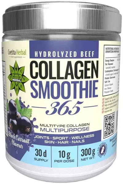 Collagen Smoothie 365, coacăze negre, 300 g, Cvetita Herbal