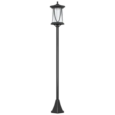 Outsunny Felinar Solar de Grădină și Alei cu Autonomie 6h, Montaj pe Sol, Felinar din ABS și Policarbonat, Rezistent la Apă IP44, pentru Terasă, Grădină, Alei, 17x17x127 cm, Negru | Aosom Romania