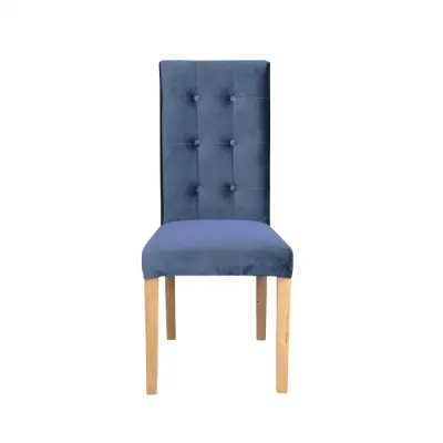 Scaun living TEO LUX, picioare lemn natur, stofa albastru deschis, 46x60x98 cm